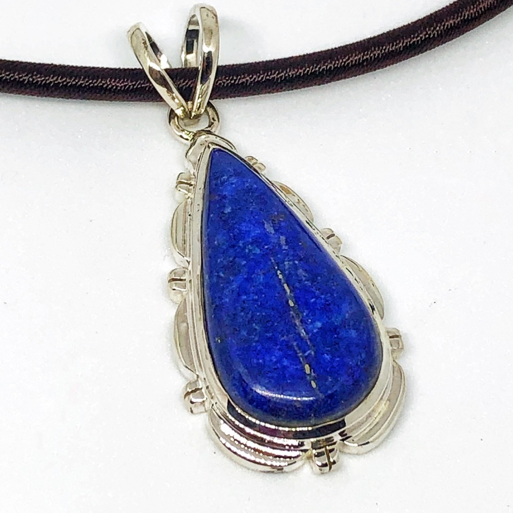 Lapis Lazuli Sterling Pendant Necklace
